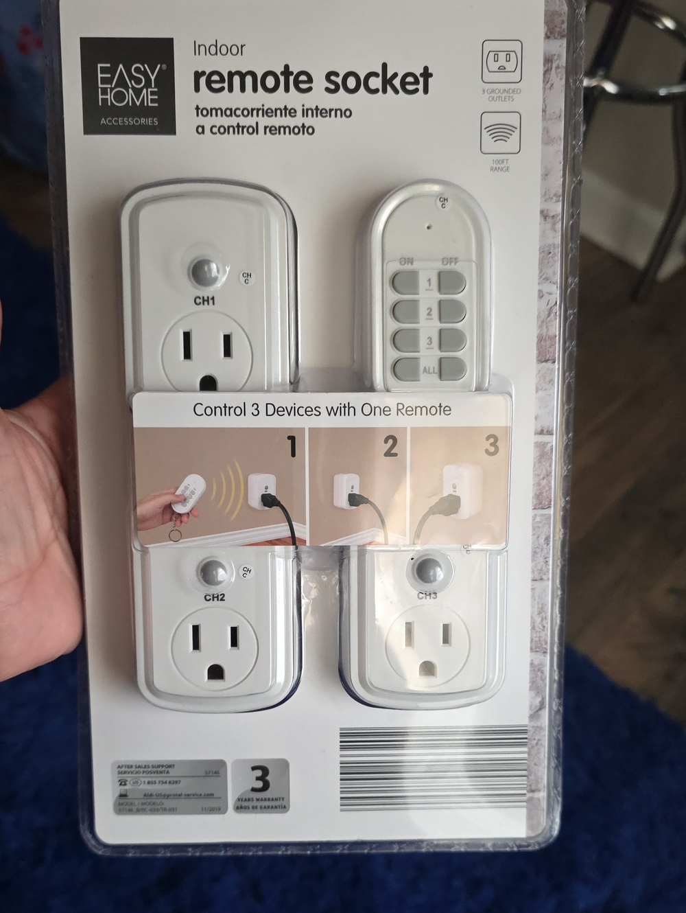 Easy Home Indoor Remote Socket 3-Pack - White